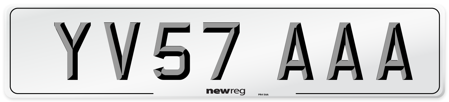 YV57 AAA Number Plate from New Reg
